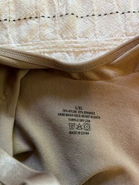 Neutral Beige L/XL Seamless Nylon Blend Top
